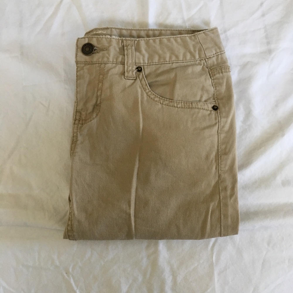 Tan skinny jeans